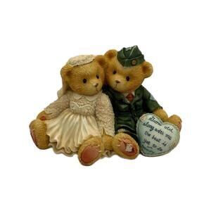 Enesco 1997 Cherished Teddies Forever Your Forever True Soldier & Bride Figurine